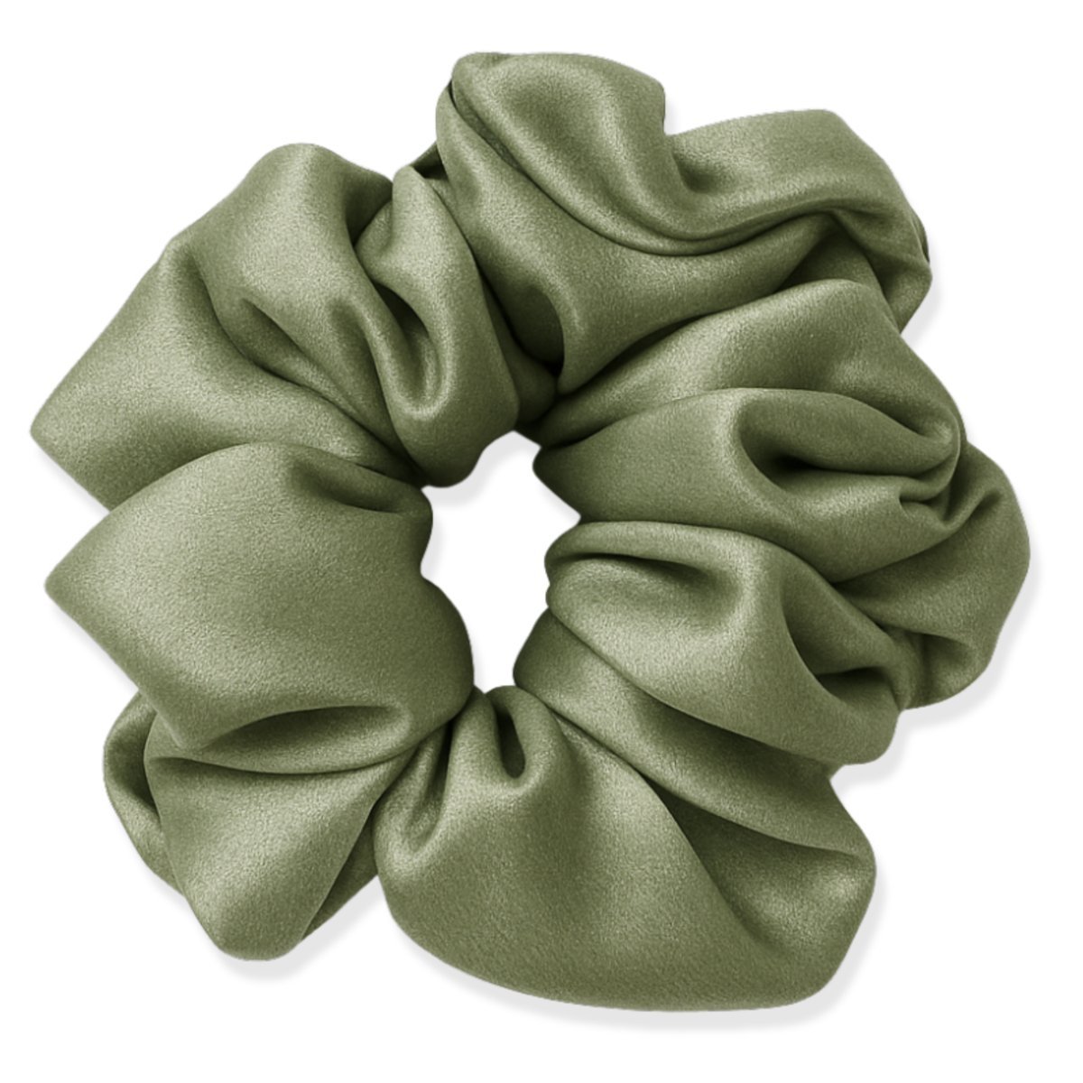 Jedwabna gumka do włosów Scrunchie 100% naturalny jedwab Pistacjowa