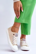 Trampki damskie - Damskie Trampki Cross Jeans LL2R4070 Beżowe-37 - miniaturka - grafika 1