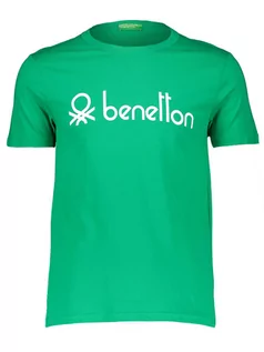 Koszulki męskie - Benetton Koszulka w kolorze zielonym - grafika 1