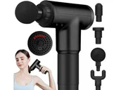 Masażery - PISTOLET DO MASAŻU PLECÓW CIAŁA STÓP MASAŻER MASSAGE GUN 4 KOŃCÓWKI MOCNY - miniaturka - grafika 1