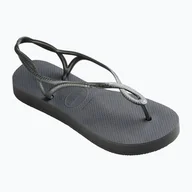 Sandały damskie - Sandały damskie Havaianas Luna Flatform grey steel - miniaturka - grafika 1
