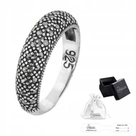 Pierścionki - Pierścionek Srebrny pr 925 Pierścień z Markazytami dla Niej Prezent r. 15 - miniaturka - grafika 1