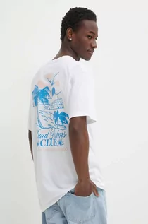 Koszulki męskie - Vans t-shirt bawełniany męski kolor biały z nadrukiem - grafika 1
