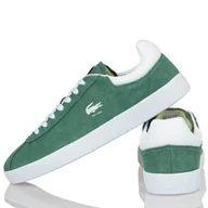 Buty sportowe męskie - Buty Męskie Lacoste Baseshot Zielone Skóra Naturalna Sportowe R-45 - miniaturka - grafika 1