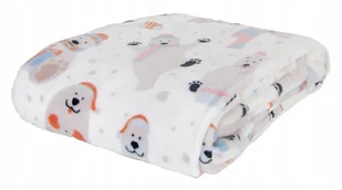 Biały koc 150x200 z niedźwiadkami NIEDŹWIEDŹ - Koce - miniaturka - grafika 1