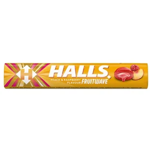 Halls Fruitwave Peach&Raspbeery 45G - Gumy do żucia, lizaki, dropsy - miniaturka - grafika 1