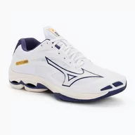 Buty sportowe męskie - Buty do siatkówki męskie Mizuno Wave Lightning Z7 white/blue ribbon/mp gold - miniaturka - grafika 1