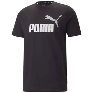 Koszulka męska Puma ESS+ 2 Col Logo Tee czarno-biała 586759 61-S - Koszulki męskie - miniaturka - grafika 1