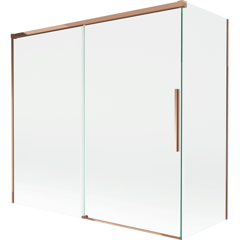Mexen Rox parawan nawannowy 2-skrzydłowy rozsuwany 170 + 75 x 150 cm, transparent, różowe złoto - 8C9-170-075-60-00