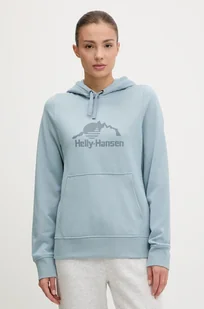 Helly Hansen bluza NORD GRAPHIC damska kolor niebieski z kapturem z nadrukiem 62981 - Bluzy damskie - miniaturka - grafika 1