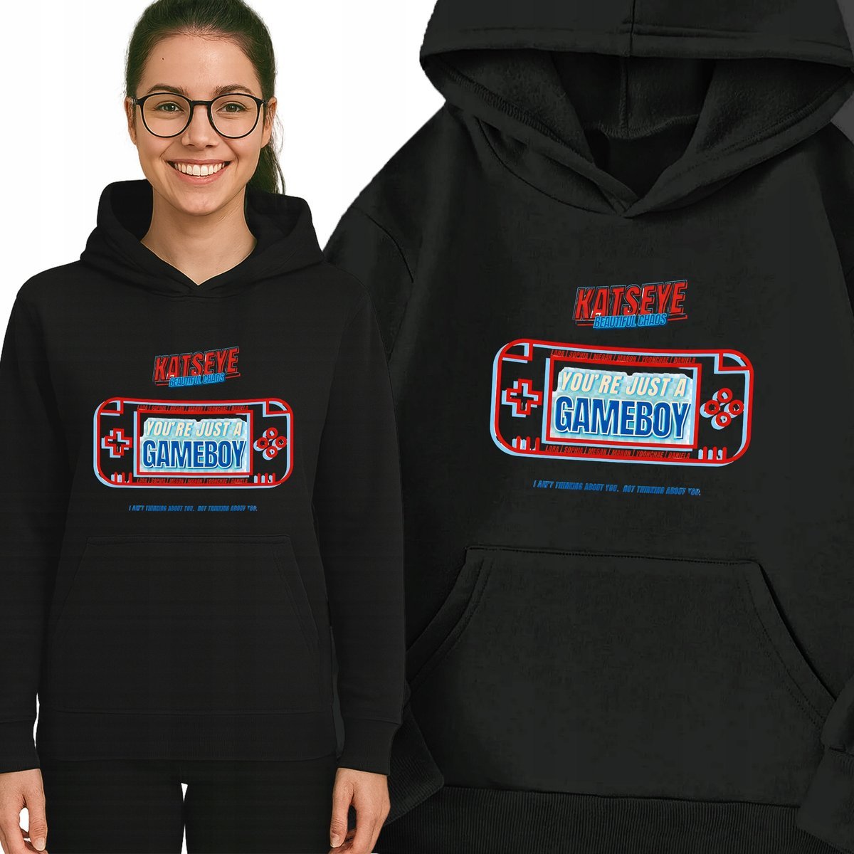 Bluza Czarna Z Kapturem KATSEYE GAMEBOY Muzyka K-pop Na Prezent - XXL Wz