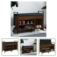 Szafki na buty - The Living Store Ławka na buty brązowy dąb 85,5x32x57,5 cm Materiał drewnopochodny - miniaturka - grafika 1