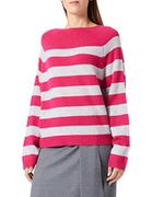 Swetry damskie - Gerry Weber Sweter damski 871035-35707, szary/fioletowy/różowy w paski, 34 - miniaturka - grafika 1