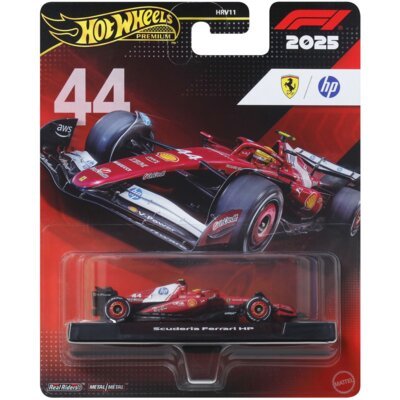 Samochód Hot Wheels Premium Formuła 1 Bolid F1 Ferrari – Lewis Hamilton #44 JKD86