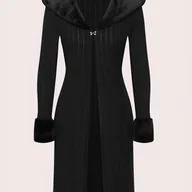 Kurtki damskie - TEMU Kardigan z Kołnierzykiem, Jednokolorowy, Dopasowany Krój – Casualowa Bluzka - miniaturka - grafika 1