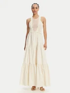 Sukienki - Liu Jo Sukienka letnia WA5386 MA44M Écru Regular Fit - miniaturka - grafika 1