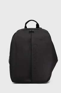 Calvin Klein plecak męski kolor czarny duży gładki - Plecaki - miniaturka - grafika 1