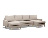 Narożniki - Narożnik w kształcie U, Blank Paros, 294x140x92 cm, beżowy - miniaturka - grafika 1