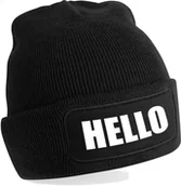 Gadżety dla niej i dla niego - Czapka Bawełniana Zimowa BEANIE HELLO na PREZENT - miniaturka - grafika 1
