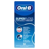 Nici dentystyczne - Oral-B Super Floss, nić dentystyczna do czyszczenia aparatów ortodontycznych i mostów, 50 sztuk - miniaturka - grafika 1