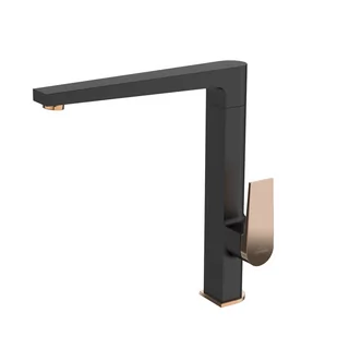 Invena MIDNIGHT bateria zlewozmywakowa czarna/różowe zloto BZ-35-014 - Baterie kuchenne - miniaturka - grafika 1