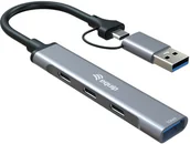 Huby USB - Equip 128969 huby i koncentratory USB 3.2 Gen 1 3.1 Gen 1 Type-C 5000 Mbit/s Szary - miniaturka - grafika 1