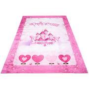 Dywany - Różowy dywan z zamkiem dla księżniczki - Puso 5X - miniaturka - grafika 1