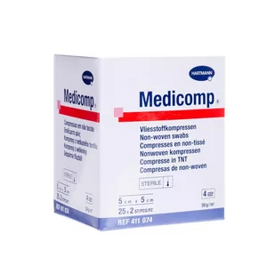 Hartmann Kompresy jałowe medicomp 5cm x 5cm 25 szt x 2 - Apteczki i materiały opatrunkowe - miniaturka - grafika 1