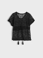 Koszulki dla dziewczynek - Sinsay - Bluzka - czarny - miniaturka - grafika 1