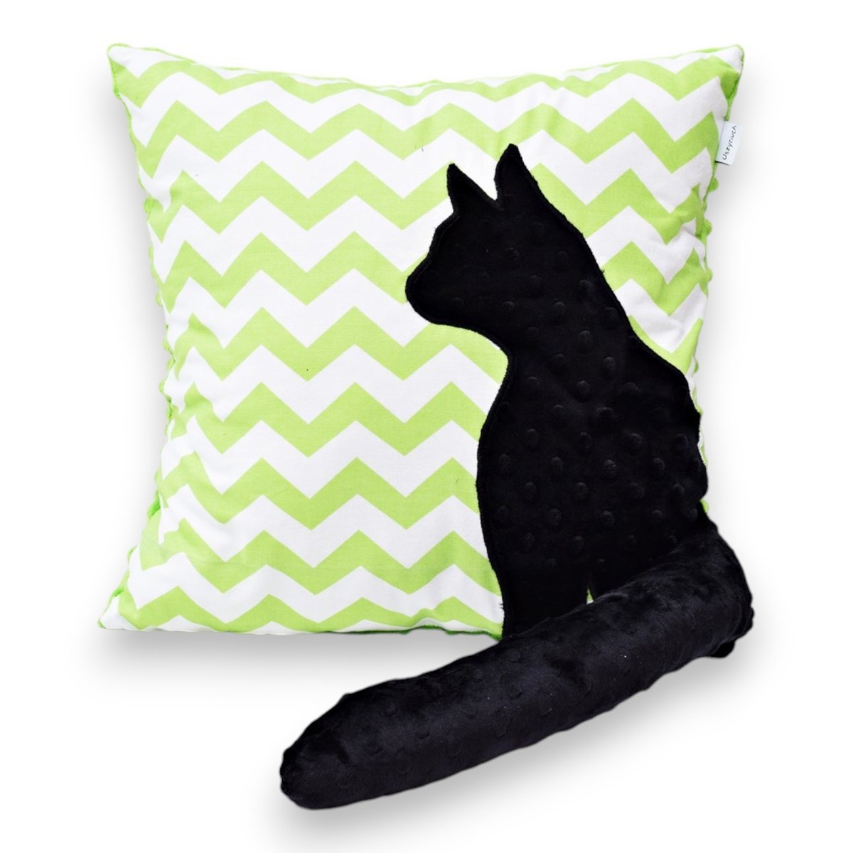 Poduszka kotek z ogonem poduszka kot 3D zygzak