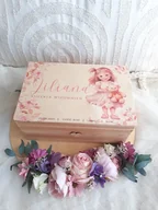 Pamiątka Chrztu Świętego - POJEMNIK NA ZABAWKI kuferek dekoracja pokoju metryczka - miniaturka - grafika 1