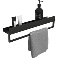 Akcesoria łazienkowe - Rea Półka łazienkowa wannowa SF01 60cm czarny mat - miniaturka - grafika 1