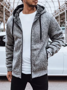 Rozpinana bluza męska ocieplana jasnoszara Dstreet BX5596-XXL - Bluzy męskie Rozpinana bluza męska ocieplana jasnoszara Dstreet BX5596-XXL - Bluzy męskie - miniaturka - grafika 1