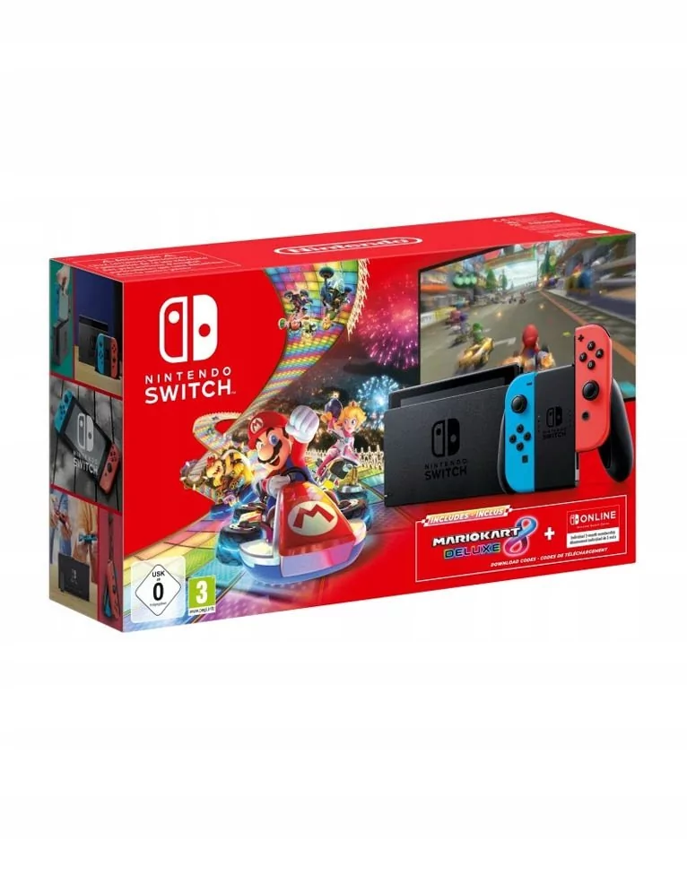 Nintendo Switch + Joy-Con Niebiesko-czerwony + Mario Kart 8