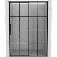 Ścianki i drzwi prysznicowe - Mexen Rox drzwi prysznicowe rozsuwane prawe 150 cm, czarna kratka, czarne - 8C2-150-000-70-77-P - miniaturka - grafika 1