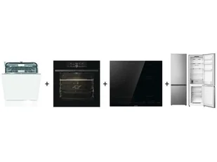 GORENJE GV673C62 + BPS6747A06BG OptiBake + GI6432BSCE + NRK418EES4 No Frost 179,7cm Srebrna Slim 55cm KitchenFit Szuflada CrispZone 255L - Zestawy AGD - miniaturka - grafika 1