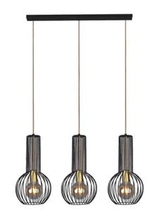 Czarno-złota loftowa lampa wisząca nad stół - 3X S135 L0-F74 - Lampy sufitowe - miniaturka - grafika 1