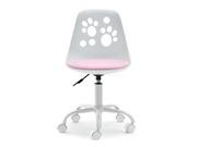 Fotele i krzesła biurowe - Krzesło Obrotowe Z Regulacją Dla Dziewczynki Foot Biało - Różowy - miniaturka - grafika 1