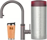 Baterie kuchenne - "QUOOKER Flex COMBI+ B wyciągana wylewka Gunmetal PVD & bateria 100°C (22+XGME)" (2-częściowa) bateria zlewozmywakowa z funkcją wrzątku 100°C - miniaturka - grafika 1