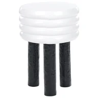 Ławy i stoliki kawowe - Stolik pomocniczy metalowy biały z czarnym KIKIWA - miniaturka - grafika 1