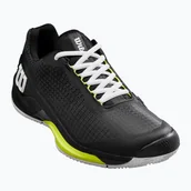 Buty sportowe męskie - Buty do tenisa męskie Wilson Rush Pro 4.0 Clay black/white/safety yellow - miniaturka - grafika 1