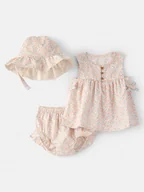 Spodenki dla niemowląt - carter's 3-częściowy zestaw w kolorze kremowym - miniaturka - grafika 1