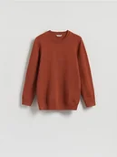 Swetry męskie - Reserved - Sweter z wiskozą - miedziany - miniaturka - grafika 1