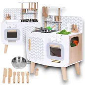 Zabawki AGD - DREWNIANA kuchnia dziecięca ZESTAW AKCESORIA PIEKARNIK zabawka dla dzieci - miniaturka - grafika 1