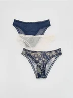 Majtki damskie - Reserved - Majtki typu figi 3 pack - granatowy - miniaturka - grafika 1