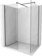 Ścianki i drzwi prysznicowe - Mexen Kioto ścianka prysznicowa Walk-in 155 x 110 cm, transparent, czarna - 800-155-202-70-00-110 - miniaturka - grafika 1