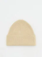 Czapki męskie - Reserved - Bawełniana czapka beanie - kremowy - miniaturka - grafika 1