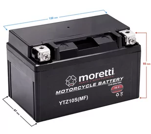 Akumulator Moretti AGM (Gel) MTZ10S - Części motocyklowe - miniaturka - grafika 1
