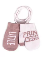 Rękawiczki dla dzieci - Rękawiczki Dziewczęce Jednopalczaste Ze Sznurkiem Dotykowe Little Princess 14 Cm - miniaturka - grafika 1