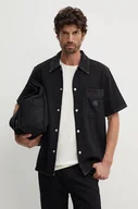 Koszule męskie - Calvin Klein Jeans koszula jeansowa męska kolor czarny relaxed z kołnierzykiem klasycznym J30J325773 - miniaturka - grafika 1